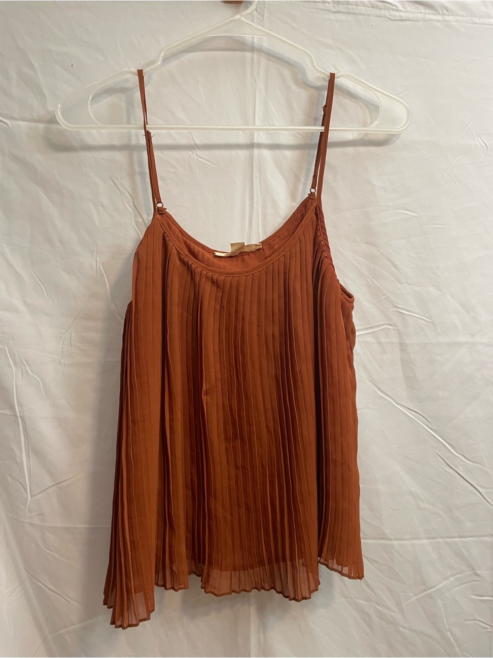 Forever 21 Rust Pleated Spaghetti Strap Camisole